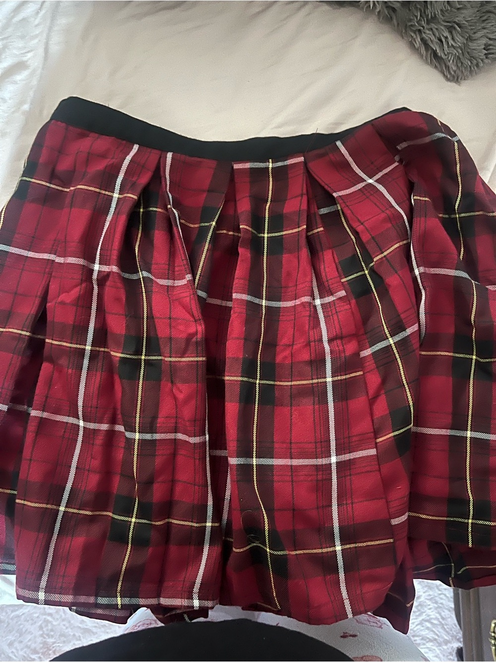 Hot Topic Red Plaid Midi Skirt